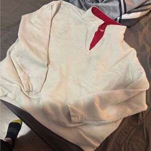Supreme Cream and Red Crew Neck Sweater